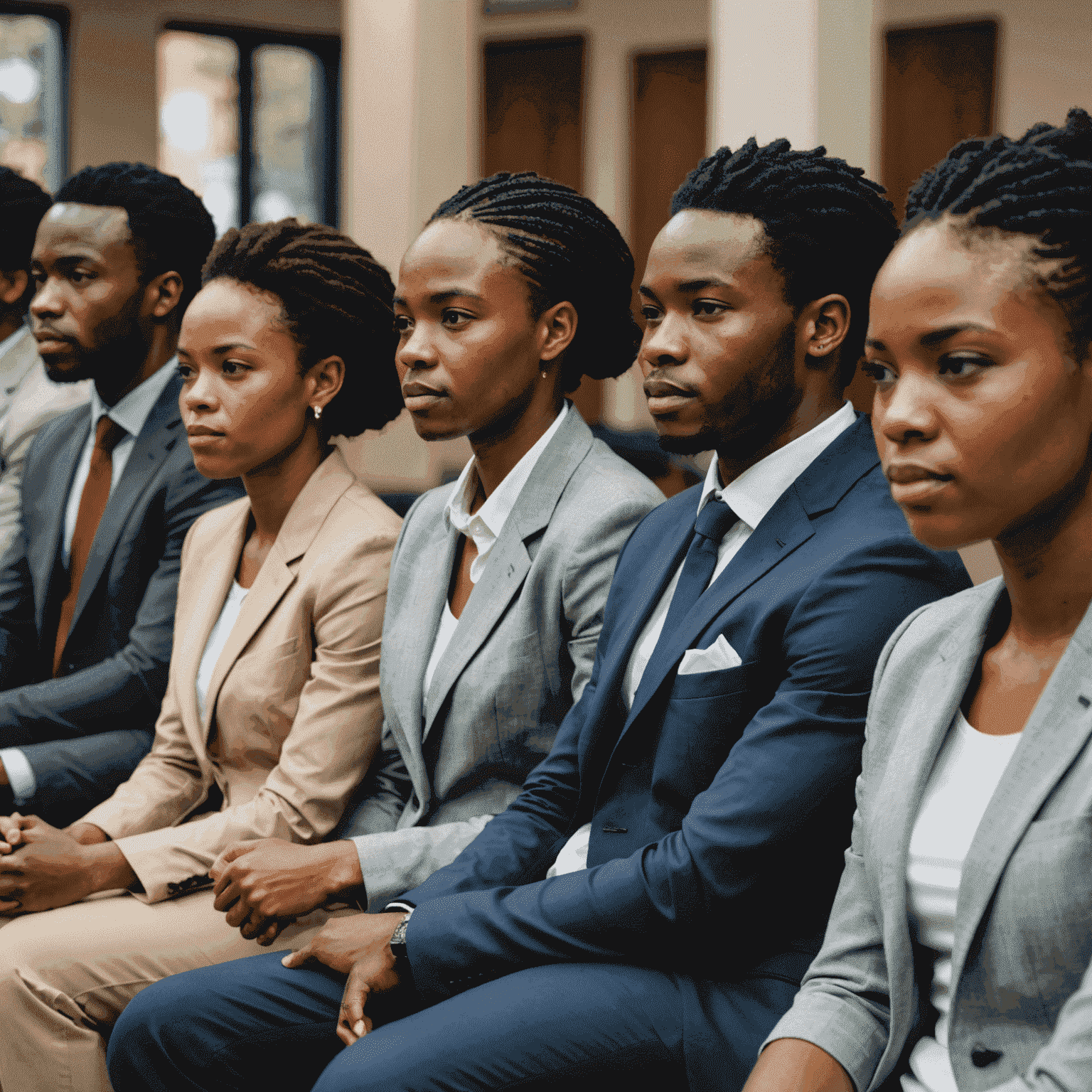 A group of young South African professionals attending a training seminar