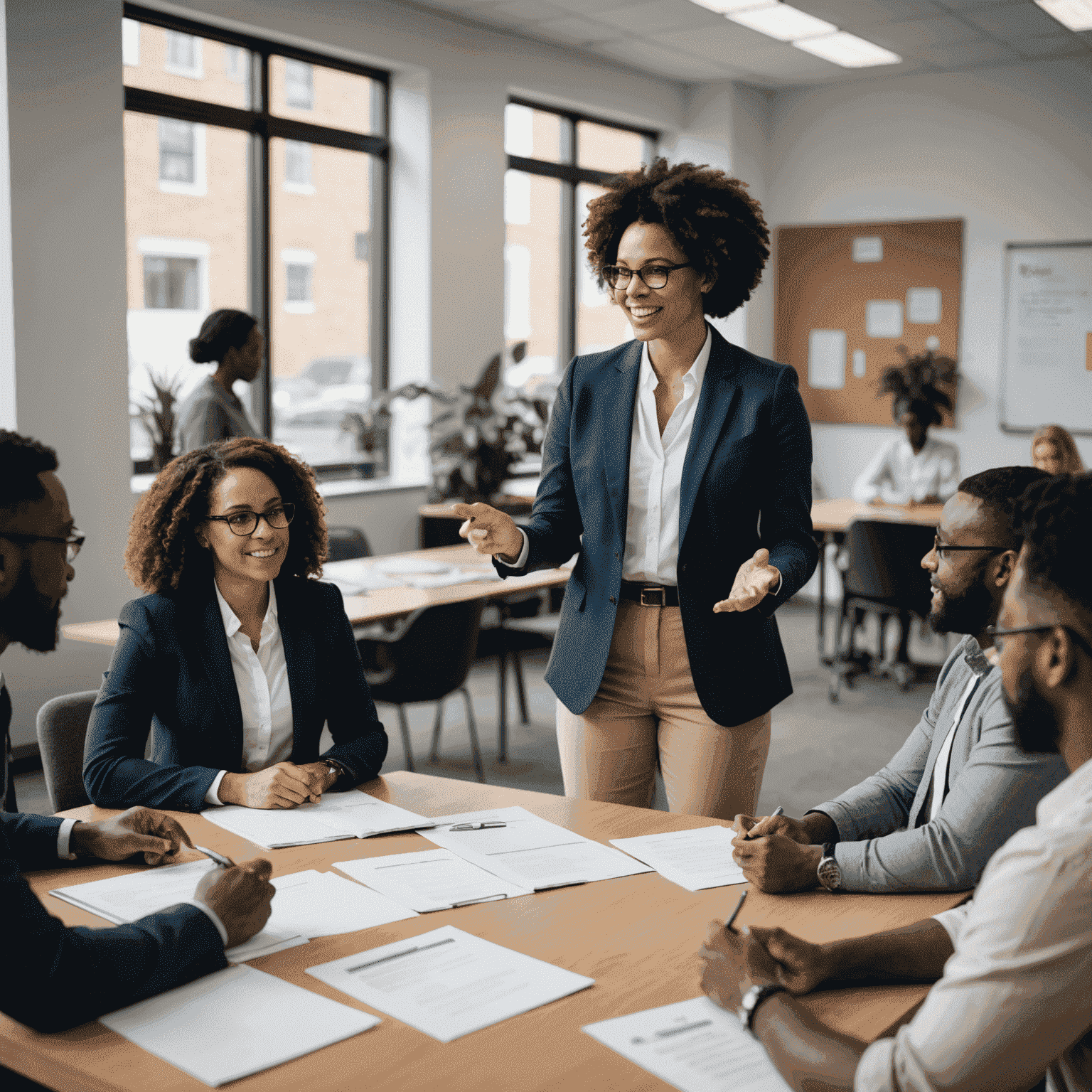 A team leader conducting a diversity and inclusion training session for employees