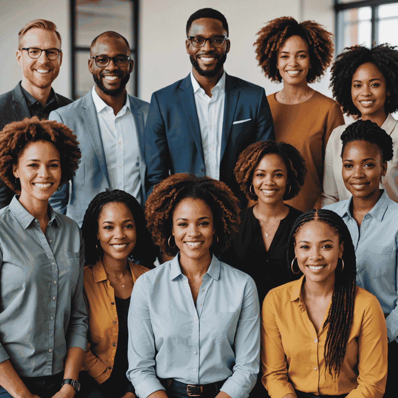 A diverse group of employees working together, showcasing the importance of diversity and inclusion in the South African workplace